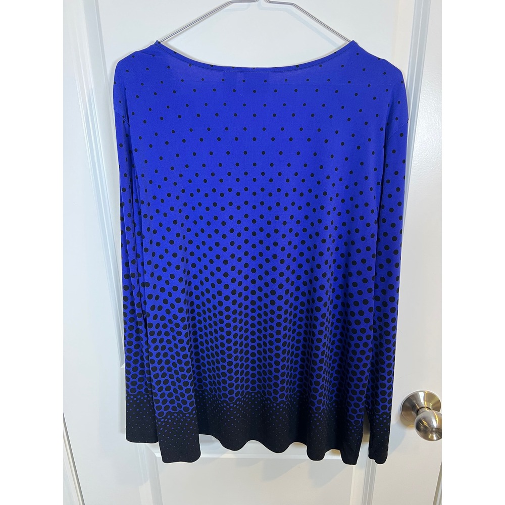Chico's Womens Top Polka Dot Ombre Blue Size 3 - Picture 4 of 7